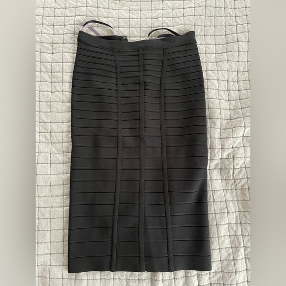 Herve Leger Bandage Black Pencil Skirt New - Picture 2 of 2